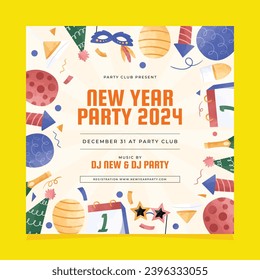 Happy New Year Invitation Poster Template