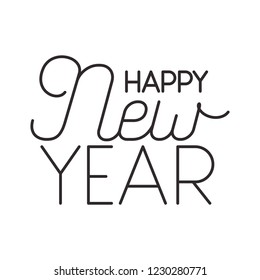 happy new year isolated icon