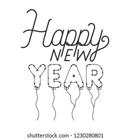 happy new year isolated icon