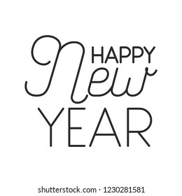 happy new year isolated icon