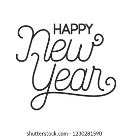 happy new year isolated icon