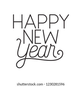 happy new year isolated icon