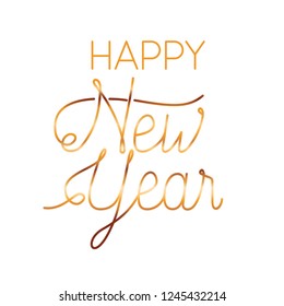happy new year isolated icon
