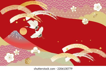 Happy New Year Japanese style illustration background