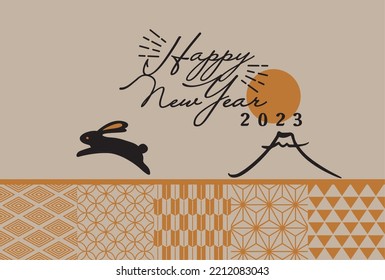 Happy New Year Japanese style illustration background 