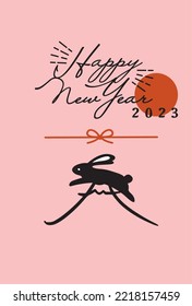 Happy New Year Japanese style illustration background 
