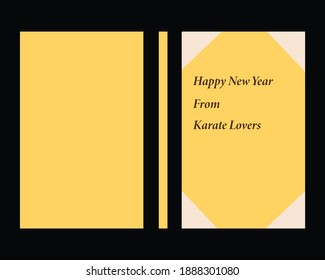 Happy new year from karate lovers. Note book, Book cover design.