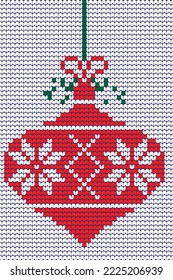 Happy New Year Knitting Merry Christmas on gray background Digital vector Design For Print sweater decor Border