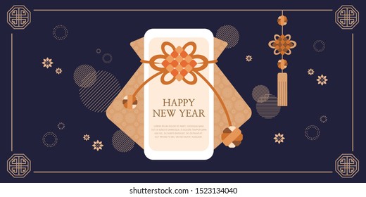 Happy New Year & Korean traditional background