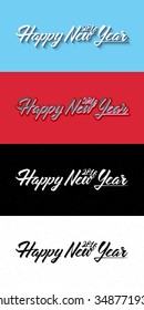 Happy new year label for greeting card It can also be used for product design