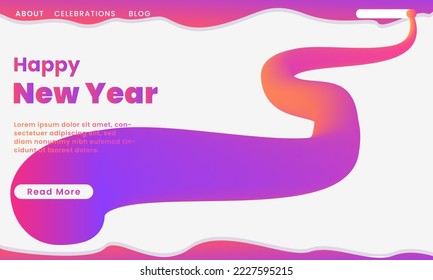 Happy new year- landing pages design with gradient colours.