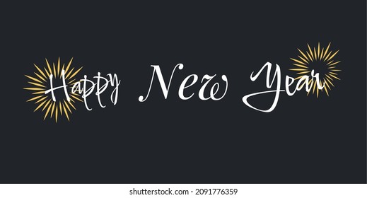 Happy new year letter banner, vector art and illustration.  can be used for, landing page, template, ui, web, mobile app, poster, banner, flyer, background