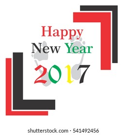 happy new year letter vector logo