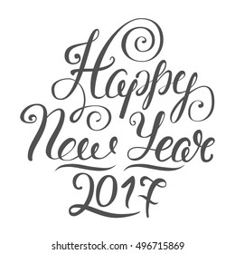 Happy New Year Lettering calligraphy , Vector illustration EPS 10