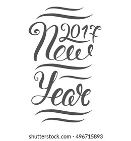 Happy New Year Lettering calligraphy , Vector illustration EPS 10