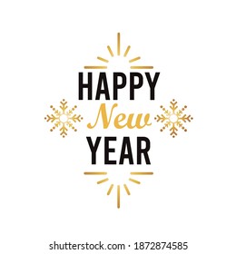 happy new year lettering card with vector illustration design
