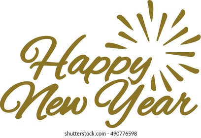 Happy new year lettering composition