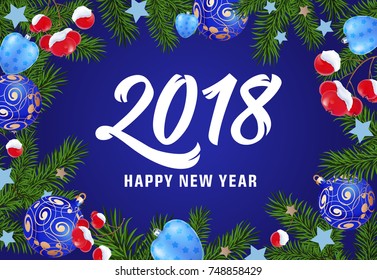 Happy New Year lettering in creative frame