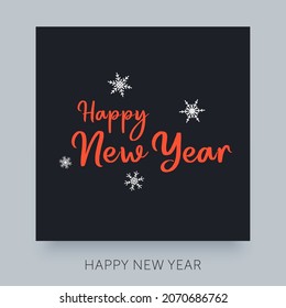 Happy New Year lettering. Cretaive greeting card design.