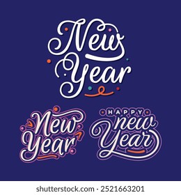 Happy New Year Lettering Design