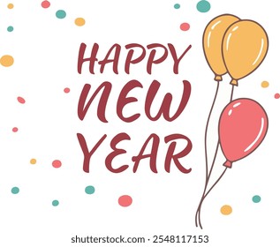Happy New Year Lettering design.