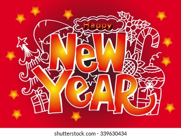 Happy New Year lettering design