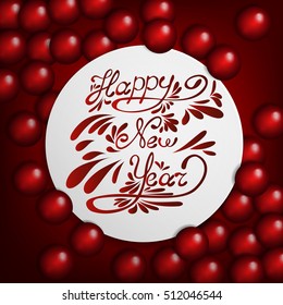 Happy New Year lettering design message. New Year greeting card.