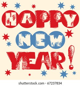 Happy New Year lettering design