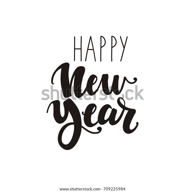 Happy New Year Lettering Design Stock Vector (royalty Free) 709225984