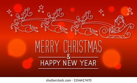 Happy New Year, Lettering Greeting Card Design Circle Text Frame On Shadows.vector Illustration.