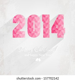 Happy New Year lettering Greeting Card, vector illustration Christmas greetings