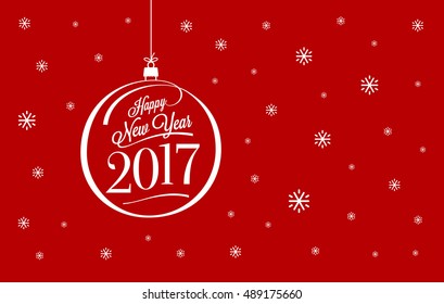 Happy New Year lettering. Greeting card. Vector illustration