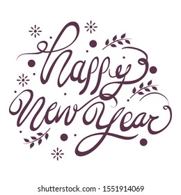 Happy New Year Lettering Icon Vector Stock Vector (Royalty Free ...