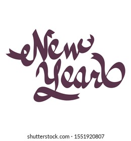 happy new year lettering icon vector illustration design