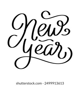 Happy New Year Lettering for Invitation