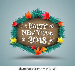 Happy New Year lettering on modern banner for New Year element and greeting card. Vector illustration for business advertising promotion New Year sale festival.