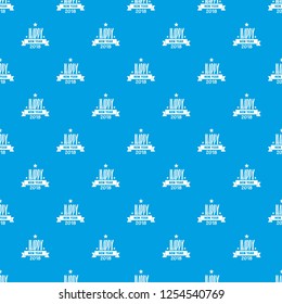 Happy new year lettering pattern vector seamless blue repeat for any use