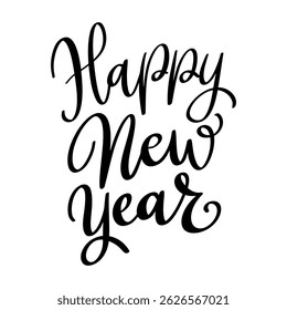 Happy new year. Lettering phrase for postcard, banner, flyer. Vector illustration