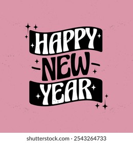 Happy New Year Lettering T Shirt Design.