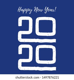 Happy New Year  lettering text for greeting card. Holiday design background. Vector illustration