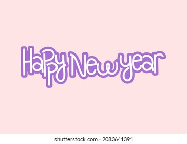 happy new year lettering text design