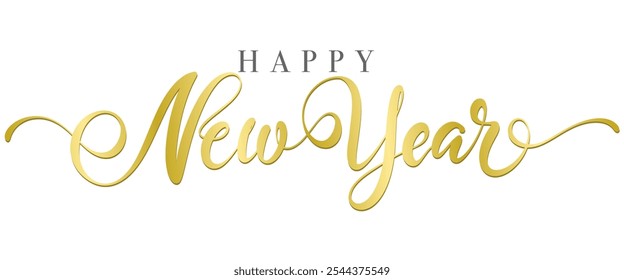 Happy New Year. Lettering text vector eps