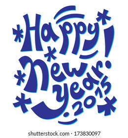 Happy New Year - lettering vector