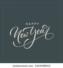 Happy New Year lettering. Vector handwritten holiday calligraphy. Happy new year text.