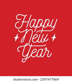 Happy new year lettering. Vector illustration.