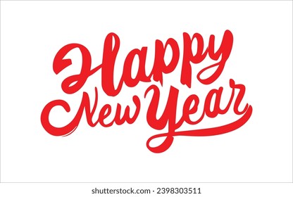 Vector de letras de Año Nuevo Feliz para plantilla de diseño de tarjetas de felicitación con tipografía