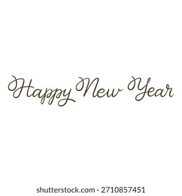 Feliz diseño de Vector de letras de año Nuevo. Navidades decoración de vacaciones de invierno. Guardar El arte de la línea de fecha. Deletreo de tipografía de garabatos de lujo. Dibujado a mano lápiz de pincel escrito tipografía