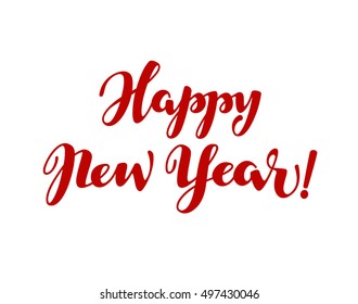 Happy New Year lettering. Vector calligraphy element for design greeting card