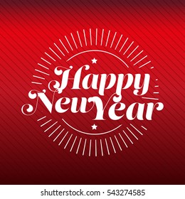 Happy New Year lettering vector gold