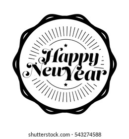 Happy New Year lettering vector gold